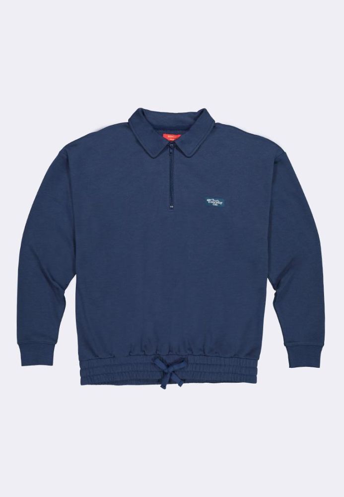 Half zip collared sweatshirt deals