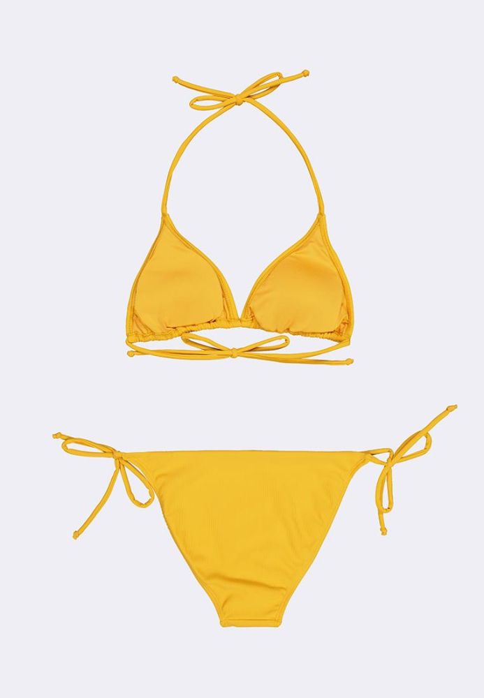 Yellow two piece set swimsuit on sale
