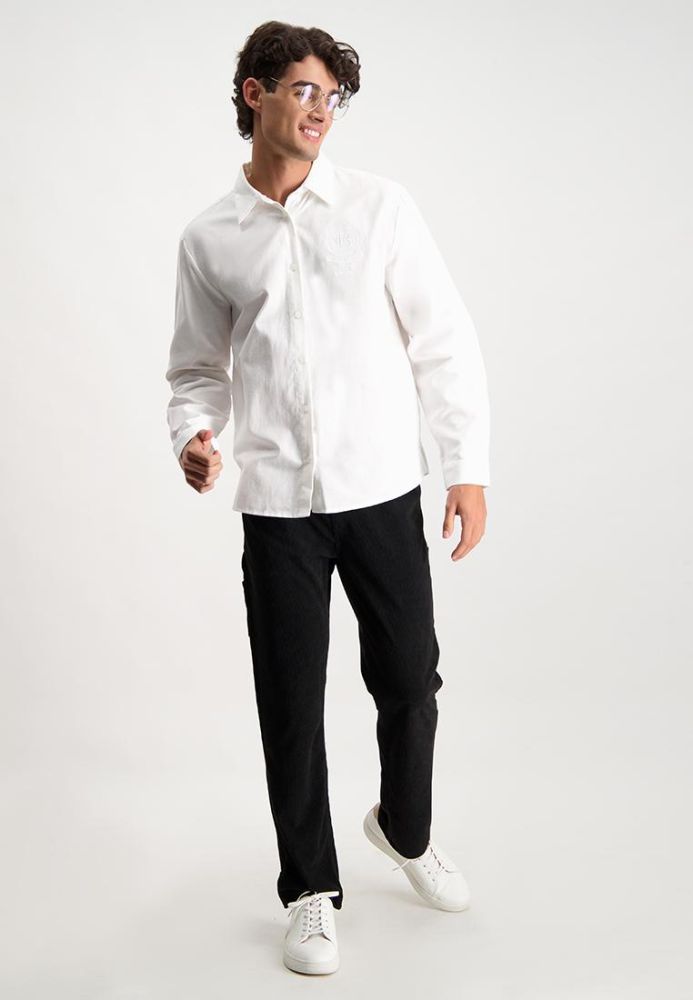 Mens white polo button down clearance