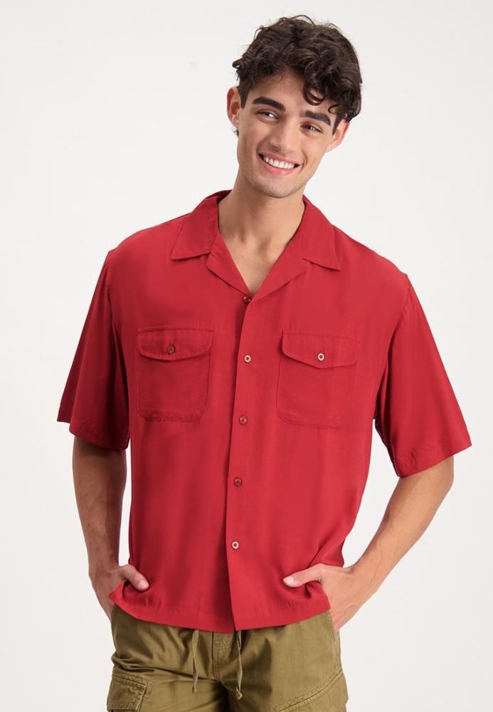 Red button down polo shirt hotsell