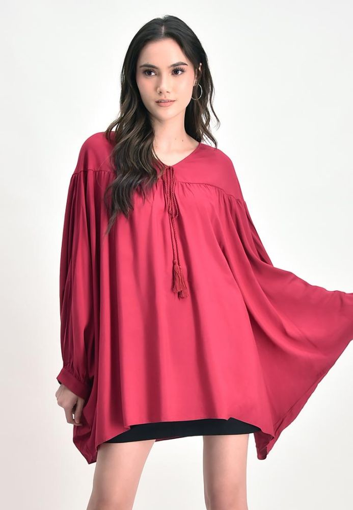 Dress with poncho top shop