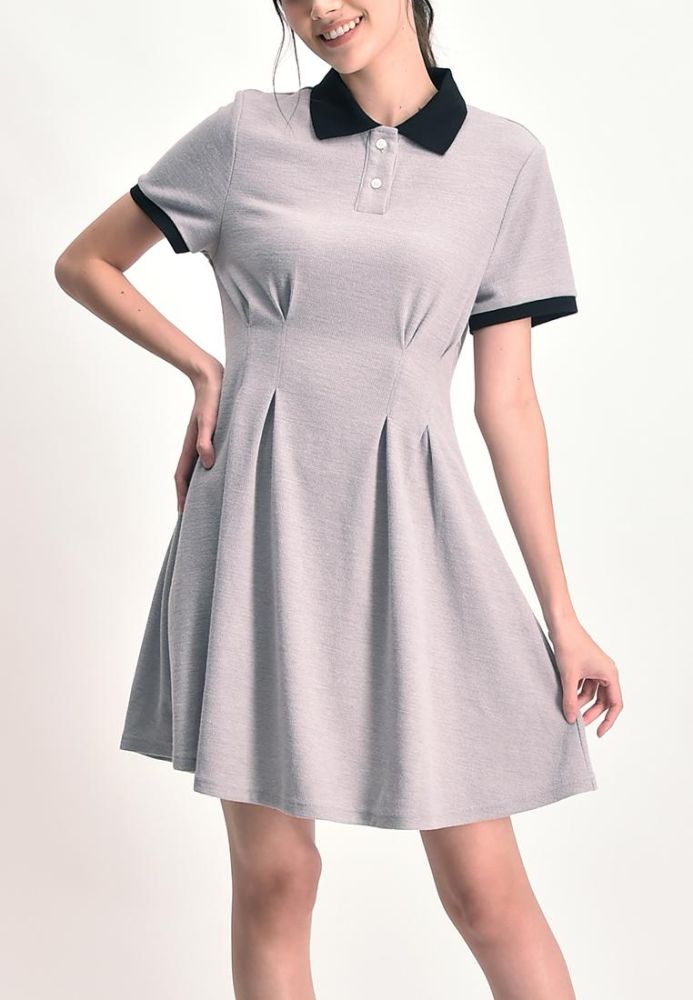 Gray fit and flare dress online
