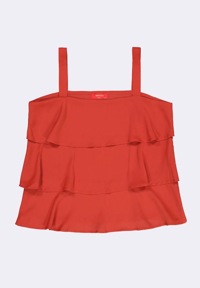 Bench Online Women s Sleeveless Ruffled Top