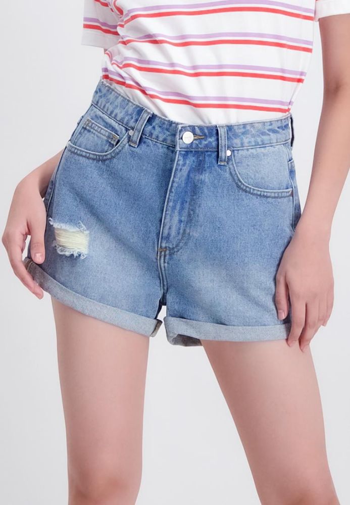 Bench Online Women s Ripped Denim Shorts