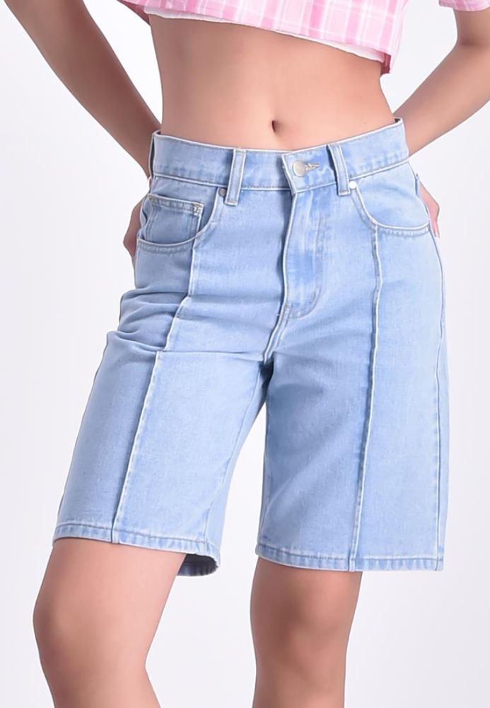 Women's denim bermuda shorts cheap