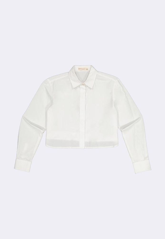 Long sleeve cropped polo top