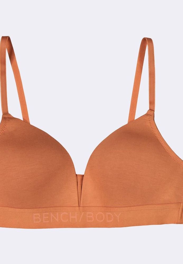 Seamless push-up bra - Light brown - Ladies