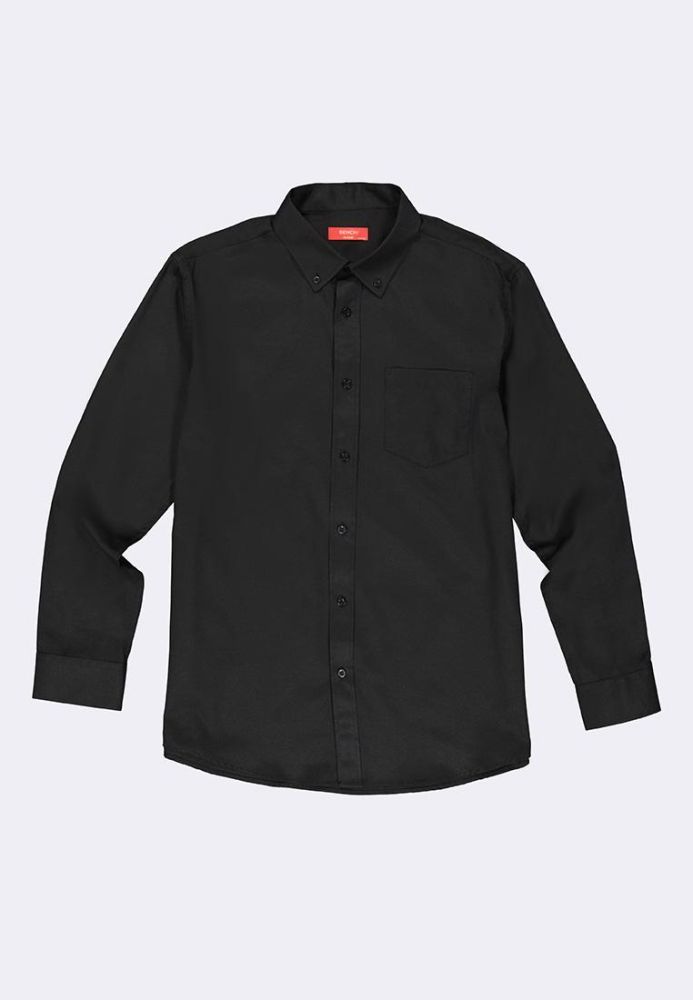 Shop Solid Shirt with Long Sleeves and Chest Pocket Detail Online