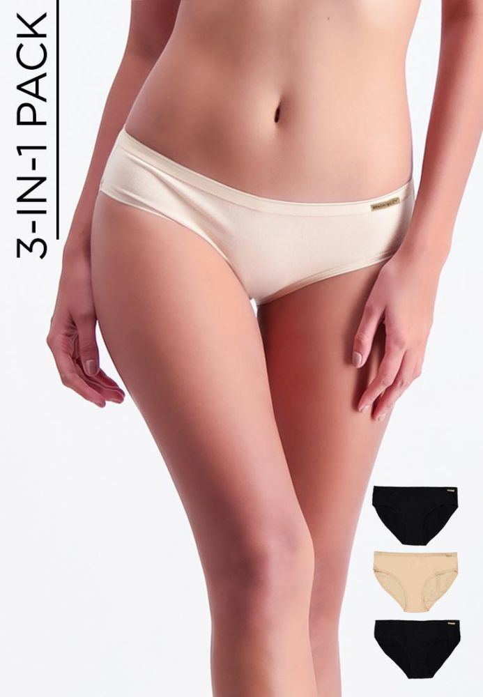 Bench Online  Women's 3-in-1 Pack Mid Rise Bikini Panty