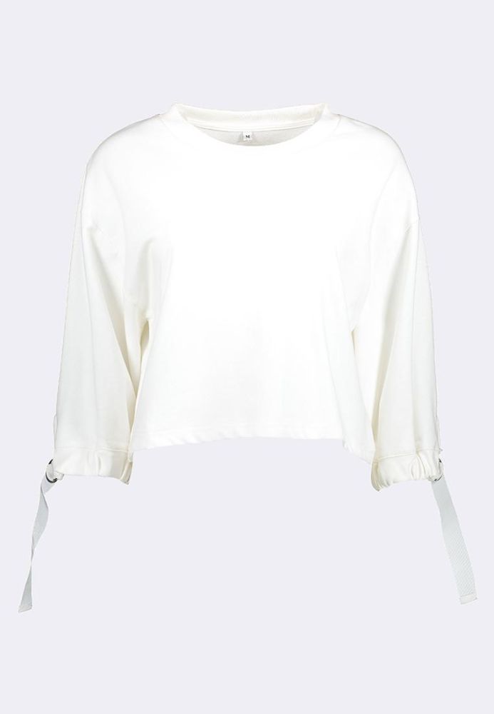 Buy Long Sleeve Crop Top White Online