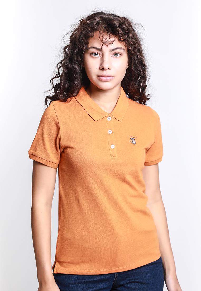 Orange polo shirt womens best sale